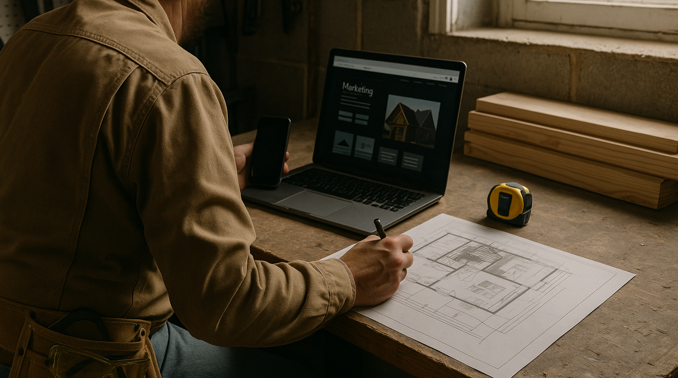 A real-world photograph of a scene related to marketing for remodeling contractors.